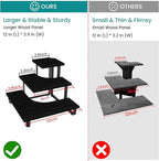 ELITEROO 3 Tier Wooden Retail Display Shelves, Portable Display Rack for Retail Counter Top Craft Shows Tradeshows, 3 Step Corner Tiered Table Display Tower Stand for Cupcake Jewelry Display, Black