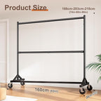 HOKEEPER Z Rack for Clothing Heavy Duty Clothes Rack Hold 550 LBS Commercial Garment Rack with Wheels Rolling Portable Z Base for Bedroom, Living Room, Laundry, Black, 22.8" D x 62.6" W x 87.8" H