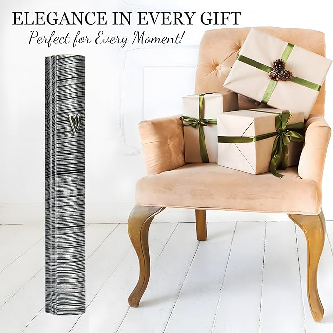 My Daily Styles Aluminum Mezuzah Case for Door Decorative Modern Mezuzah Case Contemporary Striped and Holder Doorpost Easy Installation 6.5" (Large Grey)