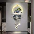 Wall Sculptures 3D Wall Art Decor Landscape Painting Wall Hanging Art with Led Light for Living Room Entrance Corridor (Stylle E)