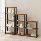 Furinno Turn-N-Tube Book Shelf, 3-Tier Bookshelf, Bookcase with Multipurpose Compact Display Rack, 11.6 x 23.6 x 29.6, for Living Room, Bedroom, Home Office, Light Cherry