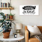 Family Quote 12x22in Wood Sign with Inspirational Quotes Its the Most Wonderful Wine of the Year White Frame Wooden Plaque Housewarming Gift for Cottage Front Door Farmhouse Porch Wall Decor