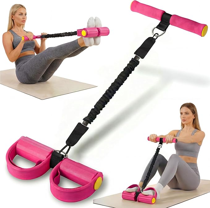 Upgraded Pedal Resistance Band with Handle - Fashion Puller Exercise Tool, Thickened Built-in Latex Tube Pedal Resistance Device & Soft Nitrile Rubber Anti-Slip Footrest for The Core/Arms
