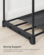 SONGMICS Portable Closet, Freestanding Closet Organizer, Clothes Rack with Shelves, Hanging Rods, Storage Organizer, for Cloakroom, Bedroom, 59.5 x 16.9 x 65.4 Inches, Black URYG036B02