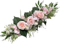 Artificial Flower Swag, Silk Rose Hydrangea Swag Arch Garland, Front Door Decorative Floral Swags, Wedding Arch Flowers, Rustic Artificial Floral Swag for Door Lintel (B)