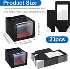 20pcs Hat Boxes for Men Black Hat Gift Box with Window Display Box for Hats Storage Containter,Paper Hats Display Case Fold Box Packing Box for Baseball Caps,Dad Caps,Billed Cap(7.87" x 7.87" x 4.72")