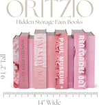 Pink Faux Books Set of 9 - Secret Compartment Fake Books Ideal for Coffee Table, Home Staging, Interior Design & Fashion Books, Beach House, Library Decor, Palm Beach Accessories