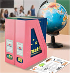 Acrimet Magazine File Holder Bin Storage, Vertical Rack for Documents, Folders and Mail, Durable Plastic Desk Organizer for Office & Home (Solid Pink Color) (2 Pack)