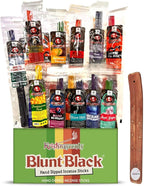 Blunt Black Hand-Dipped Incense Sticks | Premium 24 Assorted Packs - 288 Sticks, 11" Long | Aromatherapy with Long Burn Time | Free Wooden Stick Holder (Scents May Vary)