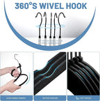 HOUSE DAY Black Velvet Hangers 240 Pack, Velvet Clothes Hangers Non Slip Felt Hangers, Heavy Duty Coat Hangers for Closet, Ultra Slim Hangers Black Hangers Space Saving Hangers for Suits, Shirt