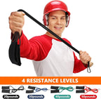 Skylety 4 Pieces Baseball Resistance Bands Youth & Adult Arm Strength Training Baseball Bands for Softball Trainer Pitcher Training, 4 Levels(20, 30, 40, 50 Lbs, Black, Blue, Red, Green)