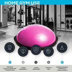 Bosu Balance Ball Exercise Trainer, Home Gym Equipment w/ Guided Workouts & Pump, 26", Blue - Inflatable Fitness Platform for Strength Training, Standing, Balancing, and Core Workout