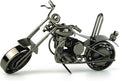 TRANSGOOD Handmade Motorcycle Model with Rolling Wheels, 9" Vintage Steampunk Bike Sculpture, Heavy-Duty Iron Desk Decor, Unique Biker Gift for Dad Husband, Industrial Man Cave Office Home Art (B02)
