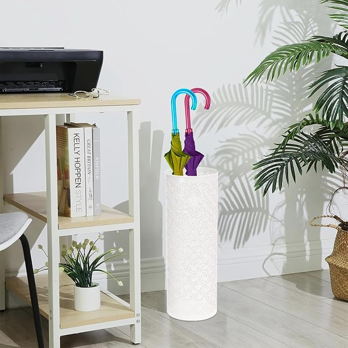 DUDOK Indoor Umbrella Holder, Modern Umbrella Stands, Metal Round Umbrella Bucket, Decorative Umbrella Holder, Umbrella Stand Indoor, Umbrella Holder Stands for Porch, Apartment, Offices Entrance, H