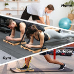 Wood Resistance Band Foot Plate, Non-Slip Exercise Board with Free Soft Pad & Drawstring Bag for Strength Training, Stretching & Balance, Home Gym Fitness Platform for Full-Body Exercises