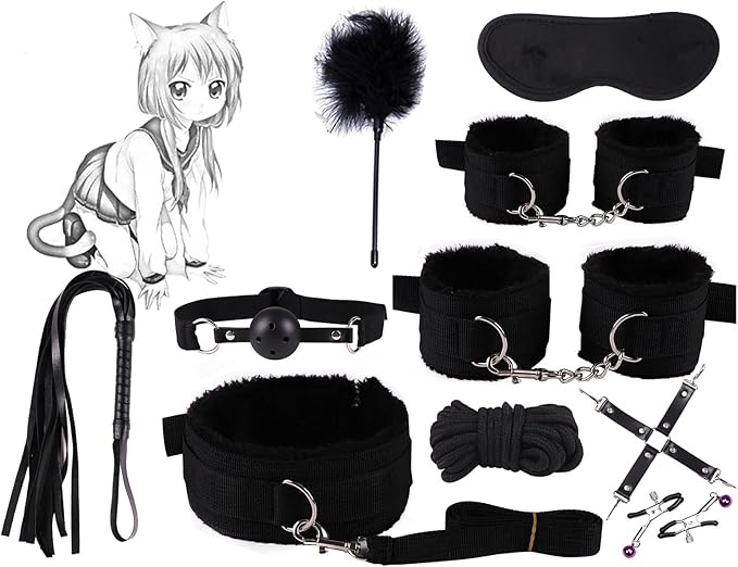 New Soft Yoga Stretching Yoga Black 10 Pieces Set, Home Yoga Kit-H with Adjustable Training Tools