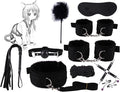 New Soft Yoga Stretching Yoga Black 10 Pieces Set, Home Yoga Kit-H with Adjustable Training Tools