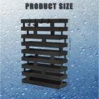 Tudomro Umbrella Stands for Entryway Large Metal Umbrella Holder 3.94 x 11.81 x 16.93 Inches with Removable Water Tray and Hooks Decor Freestanding Rectangular Hollow Rack for Home Office (Black)