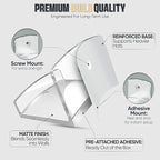 Modern JP Adhesive Hat Hooks for Wall (12-Pack) - Cowboy Hat Rack, Wide Brim Hat Organizer, Strong Hold Hat Hangers for Wall - Clear