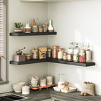 RALGEND Floating Shelves for Wall, 1.5" Thick Wall Shelf Set of 3 with Invisible Brackets, 23.6L x 7.9W Hanging Book Shelves Farmhouse Home Decor for Bathroom, Living Room, Bedroom, Black 6301BJP3BK