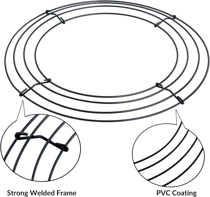 2-Pack 10 Inch Wire Wreath Frame – Round Metal Wreath Form with Ring Design for DIY Crafts, Floral Projects, and Home Decor – Dark Green Wire Frame
