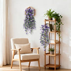 Artificial Fake Hanging Flowers Plants for Outdoor Spring Decoration,2 PCS Faux Silk Daisy with Eucalyptus Leaves,UV Resistant Look Real for Outside Home Indoor Planter Porch Patio Balcony Yard Decor