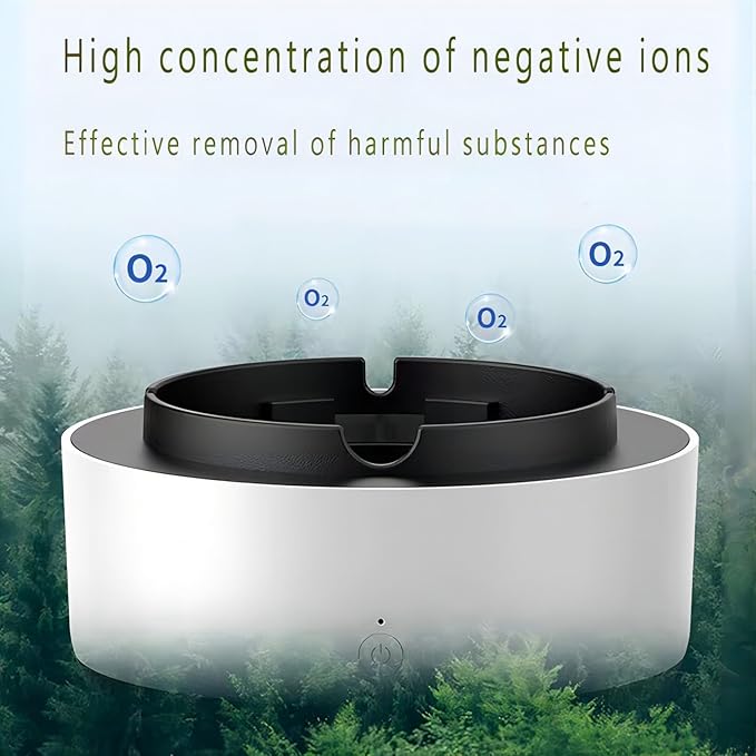 Smokeless Ashtray, 2 in 1 Air Purifier Multifunctional Smokeless Ashtrays with Filter, Purifier Ashtrays for Cigarettes Car Indoor(White)
