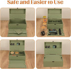Large Bamboo Storage Box with Removable Tray Kit - Decorative Box Set, Glass Jars, and Accessories Wooden Storage Kit and Accessories Tool.Birthday Gifts