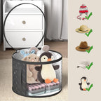 STARGAZ Hat Boxes For Women Storage - This Oversized Clear Hat Storage Bag can hold 9 hats,suitable for cowboy hats,suitable for travel and daily hat organizer for closet.(Pure Black 1Pack)