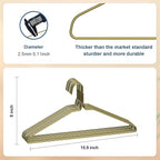 SPECILITE Wire Metal Clothes Hangers Bulk 200 Pack for Standard Size Suits, Coats, Shirts, Pants, Skirts, Space Saving, Non Slip,16 Inch 12 Gauge Ultra Thin, Bronze
