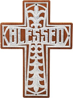 Wall Wooden Cross Christians Spiritual Religious Gifts With Hook on Hanging Wall Or Table With Blessed For Church Home Room Decoration For Christmas (Iron Blessed)