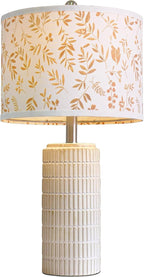 PoKat 23'' Dried Flowers Table Lamp for Bedroom Nightstands, Birthday Gifts for Women Mom, House Warming Gifts New Home Decor, Ceramic Lamp for Living Room Nursery, Modern Bedroom Lamp for Dresser