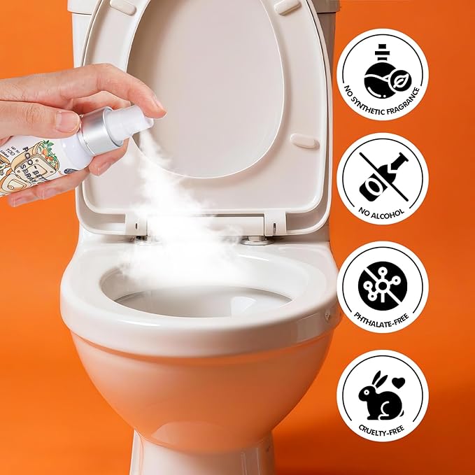 Clean-n-Fresh Toilet Spray, Variety 3 Pack -Lavender, Orange Splash, Peppermint, Bathroom & Toilet Odor Deodorizer, Travel Essentials, Up to 300 Uses, 5.1 Fl Oz