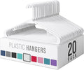 Plastic Hangers 20 Pack White - Clothes Hangers - Makes The Perfect Coat Hanger and General Space Saving Clothes Hangers for Closet - Percheros Ganchos para Colgar Ropa Hangars