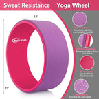 Yoga Wheel Set 11-in-1,Back Roller & 2 Blocks with Strap,Resistance Bands,Jump Rope,Carrying Bag,Perfect Yoga Back Wheel Accessory Starter Kit for Beginner, Stretching, Improving Backbends