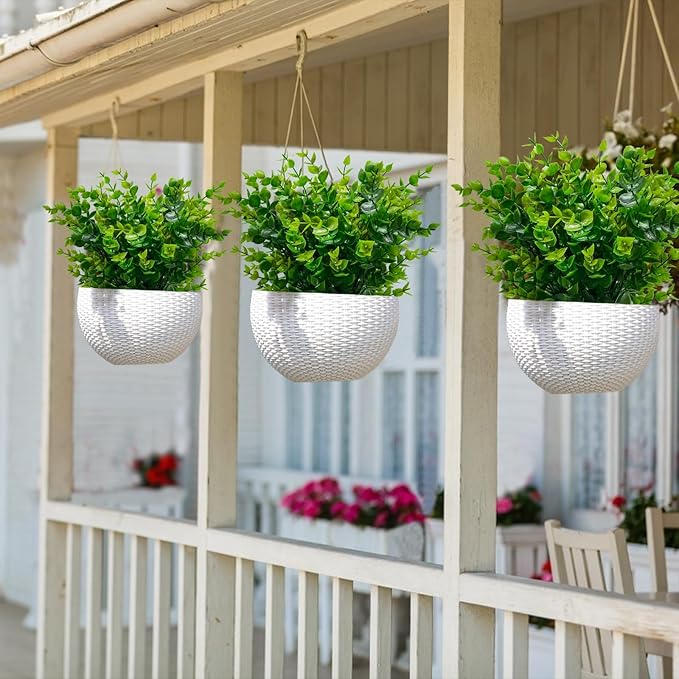 TURNMEON 20 Bundles Artificial Greenery Plants Outdoor Spring Decor, UV Resistant Fake Plants Boxwood Shrubs Grass, Faux Eucalyptus Flowers for Farmhouse Gardens Home Patio Indoor Outdoor Decor(Green)