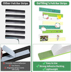 Cork Board for Walls - 8 Pack Felt Pin Board Bar Strips - Self-Adhesive Lightweight Bulletin Board - Cork Board for Office with 40 Push Pins No Damage for Wall