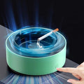 2 in 1 Air Purifier Ashtray Multifunctional Smokeless with Filter,Ashtrays for Cigarettes for Home Indoor Car Office(Green)