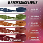 WHATAFIT Resistance Bands,Pull Up Assist Bands Set with Handles, Exercise & Workout Bands with Door Anchor for Men & Women – Home Fitness Equipment for Strength Training, Stretching