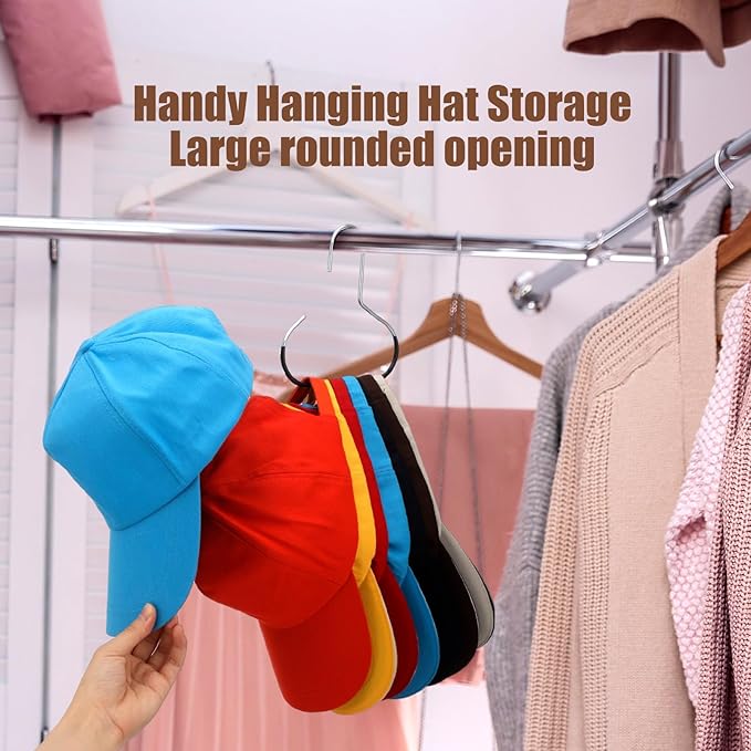 Zonon 12 Pcs Scarf Hangers Metal Belt Hat Ring Hanger with Grip Coating, Scarf Organizer Storage Holders for Ties Scarves Belts Tank Tops Hat Hooks (Black)