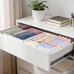 Drawer Organizer Clothes, 16 Pack Dresser Organizer Bins, Foldable Closet Organizers and Storage Fabric Dresser Bins, Shallow Drawer Dividers for Clothing, Underwears, Socks, Tie