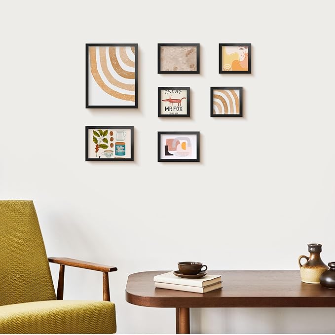 LaVie Home 4x6 Picture Frame Black Set of 10, Display 3.5x5 with Mat or 4 x 6 Without Mat Picture, Photo Frame Collage for Wall Gallery or Table Deco, Hanging or Tabletop Display
