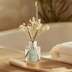 Airkeep Reed Diffuser Set,1.69 fl oz (50 ml) - Jasmine Mint Oil Diffusers with 8 Reed Sticks,Home Fragrance Reed Diffuser for Bathroom Shelf Decor