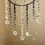 Artilady Crystal Dream Catchers Crystals - Large Black Boho Moon Dream Catcher Wall Decor House Decorations for Home Bedroom Room Decor Christmas Birthday Gifts for Girls Kids Adults