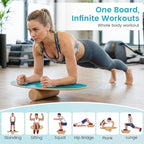 GYMAX Balance Board for Adults, 330LBS Wobble Boards with Storage Rack, Wooden Exercise Balancing Stability Trainer for Improve Balance, Surfing, Skate, Yoga, Skateboarding