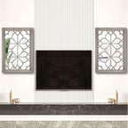 Wocred Set of 2 Rectangular Wall Mirror,Gorgeous Rustic Farmhouse Accent Mirror,Barn Wood Color Entry Mirror for Bathroom Renovation,Bedrooms,Living Rooms and More(11”x15”)