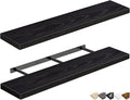 QEEIG Floating Shelves for Wall 47.2" Extra Long - Wall Mounted Shelf Bathroom Kitchen Living Room Bedroom Farmhouse Home Decor Display Bookshelf Large 47.2 x 9.3 inch Set of 2, Black (008-120B)