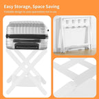 Heybly Luggage Rack, Pack of 2, Folding Suitcase Stand with Storage Shelf, Heavy-Duty Luggage Holder for Guest Room Bedroom Hotel, Holds up to 165 lb, White, HLR010W2