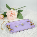 Vintage Decorative Tray Jewelry Tray Towel Tray Storage Tray Rings Necklace Bracelets Earrings Trays Cosmetics Jewelry Organizer Retro Design Bow Decor Resin Plate Coquette Room Decor (Purple)