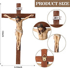 TALPGOD Crucifix Wall Cross 15 Inch,Jesus Cross Home Décor,Jesus Statue Catholic Hanging Cross for Wall Art,Religious Wall Crucifix Decor,Crucifijos Catolicos Cross Wall Decor